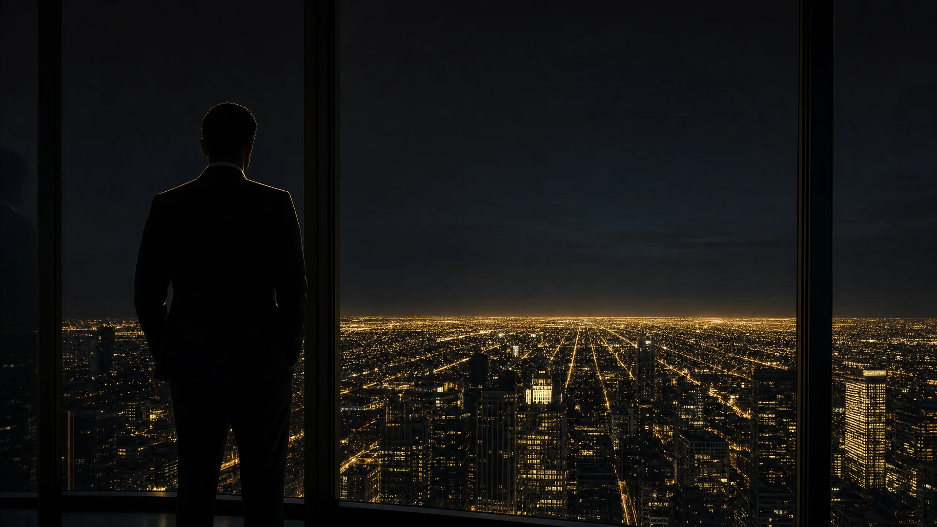 Cinematic dark cityscape representing USA Market Entry's strategic approach to the American market
